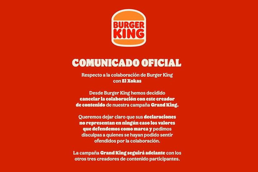 burger king cancela a el xokas
